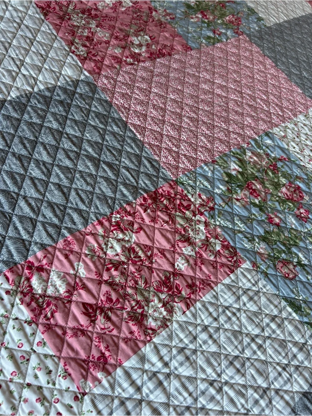 Patchwork Queen Quilt Bedspread Print Floral Lightweight Reversible#0627246